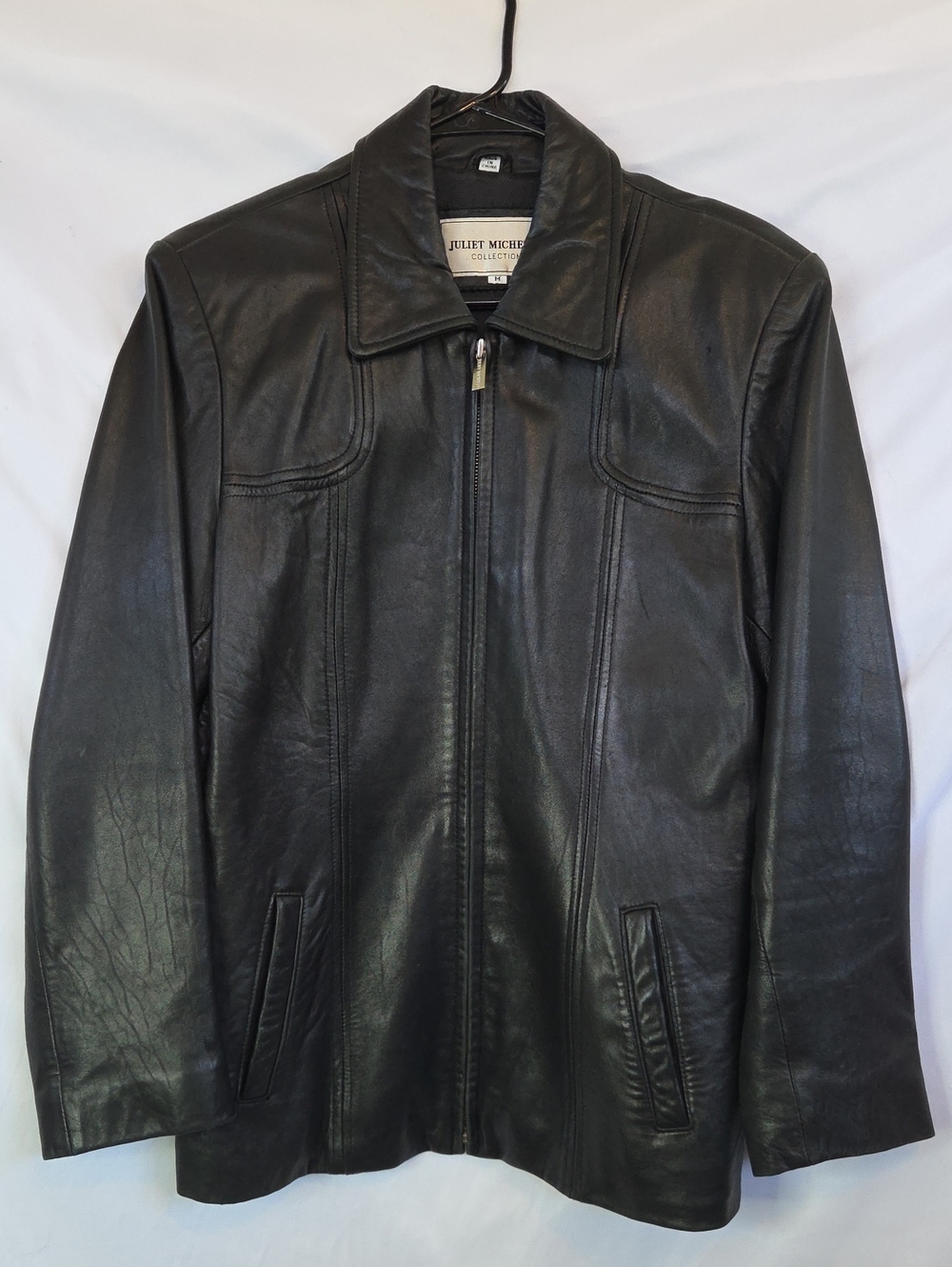 Vintage Juliet Michelle by Adler Black Genuine Leather Zip Up Jacket